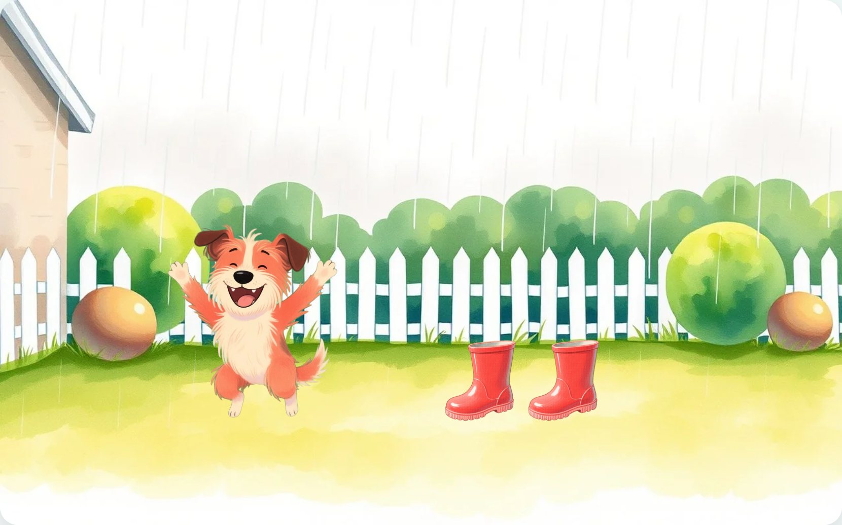 Illustration from page 1 of Boots On, Puddle Stomp