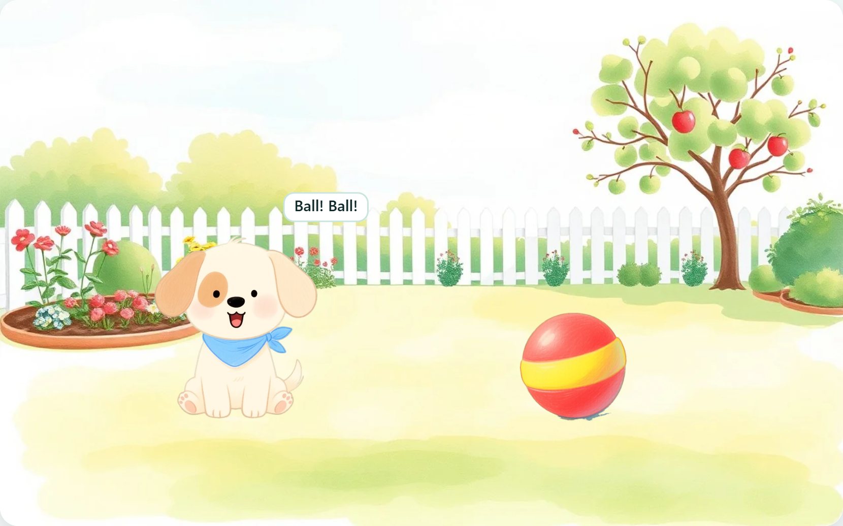 Illustration from page 1 of Buddy's Ball Day
