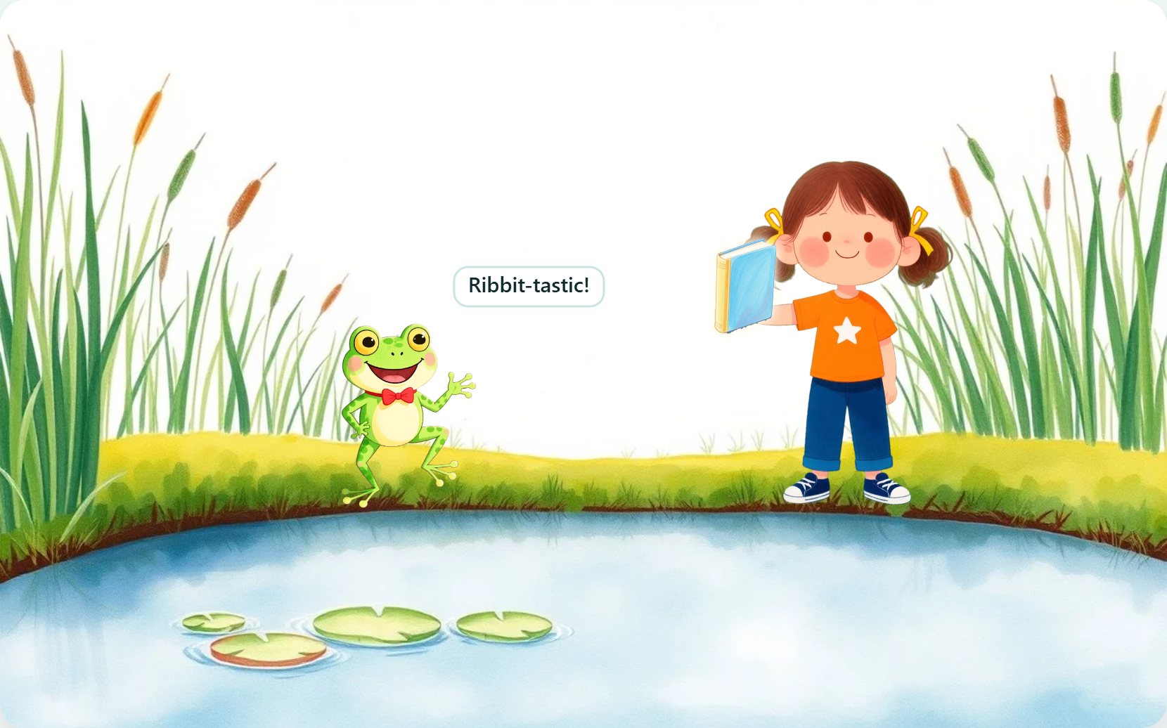 Illustration from page 1 of Cress's Pond Friends