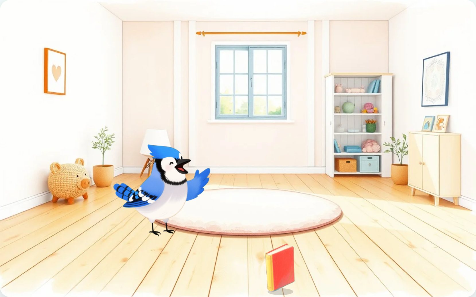 Illustration from page 1 of Jay's Book Time