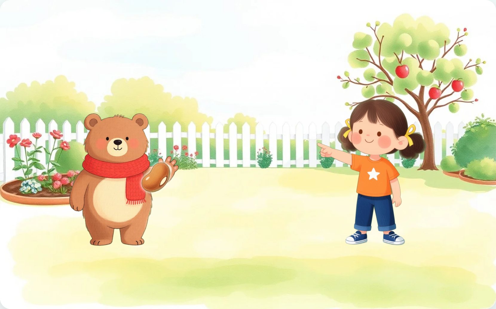 Illustration from page 1 of Mia's Bean Grows Up