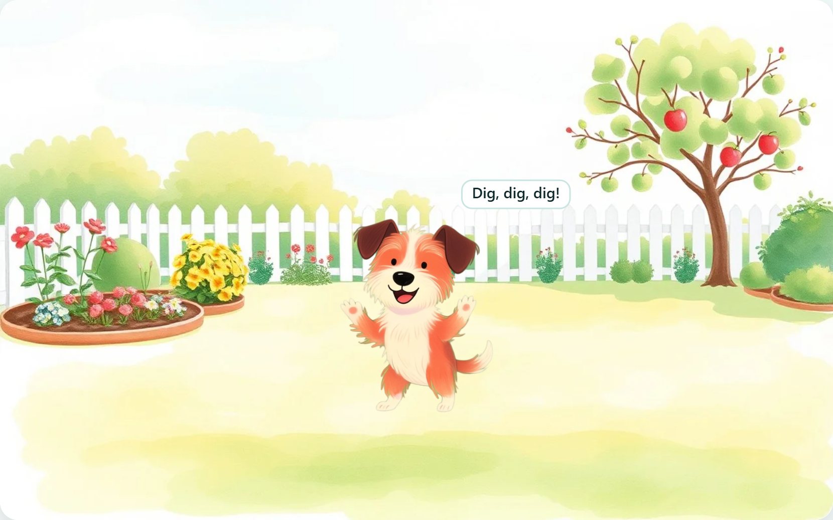 Illustration from page 1 of Rusty's Dig, Dig, Dig