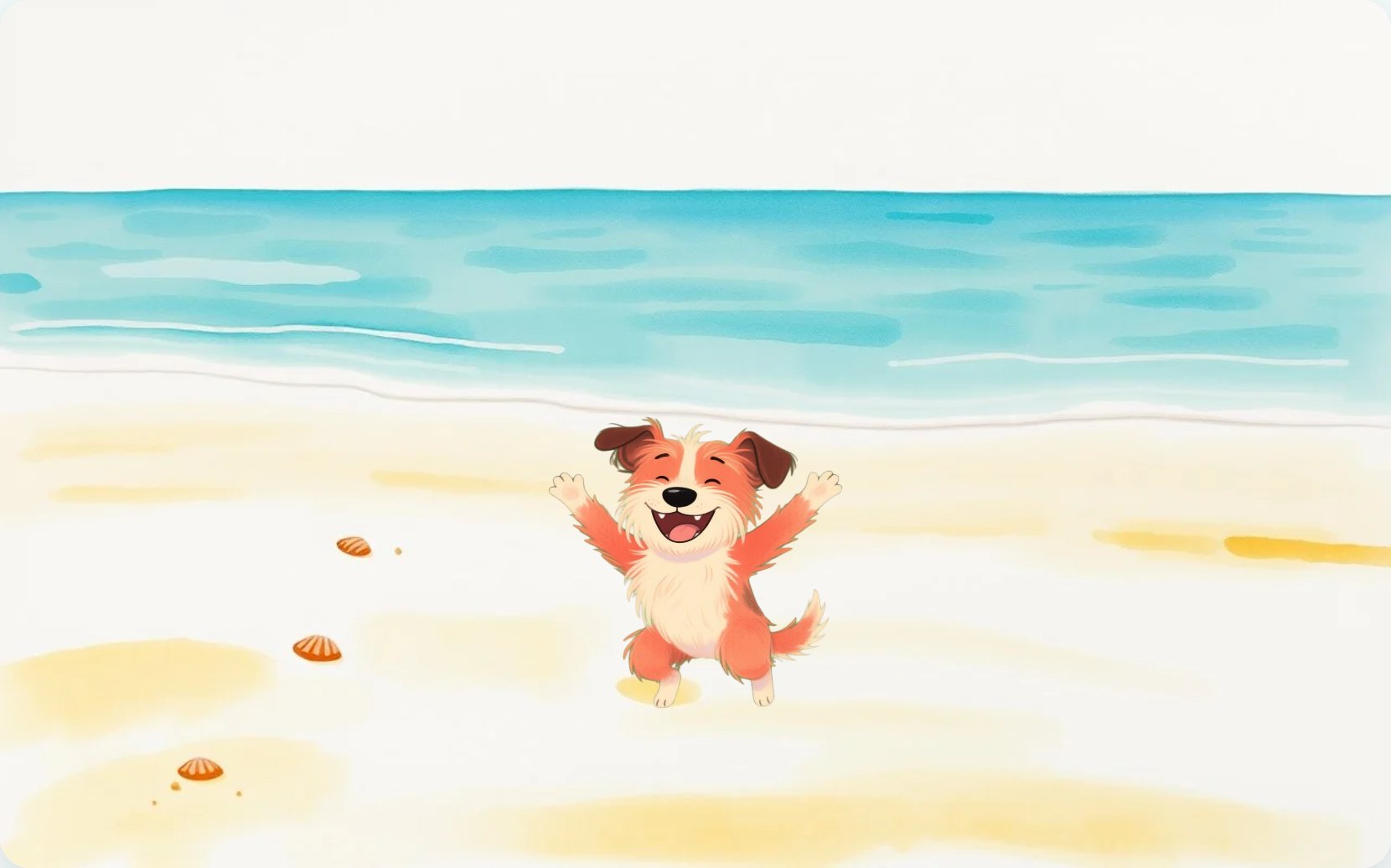 Illustration from page 1 of Rusty's Seashell Shore